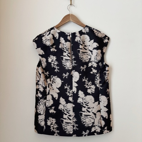 Gerard Darel Floral Silk Blend Cap Sleeve Top Sz 38 US 6 - Picture 3 of 5